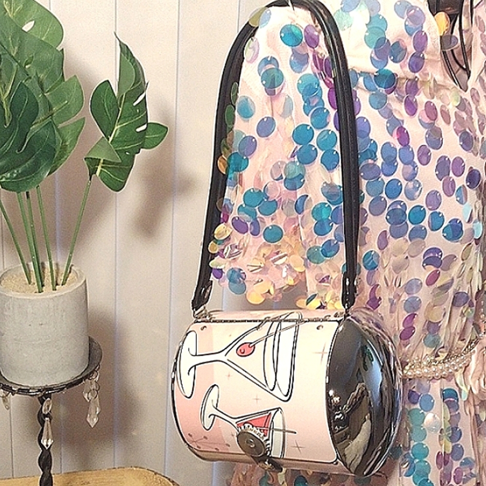Little Earth Cocktail Time Cylinder Tin Shoulder Bag - Picture 4 of 16